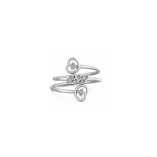 Eternal Heart Spiral Diamond Ring