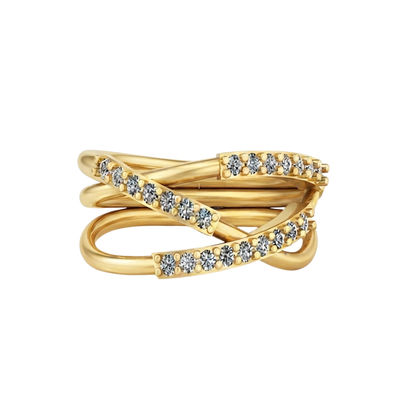 Infinity Criss Cross Diamond Ring