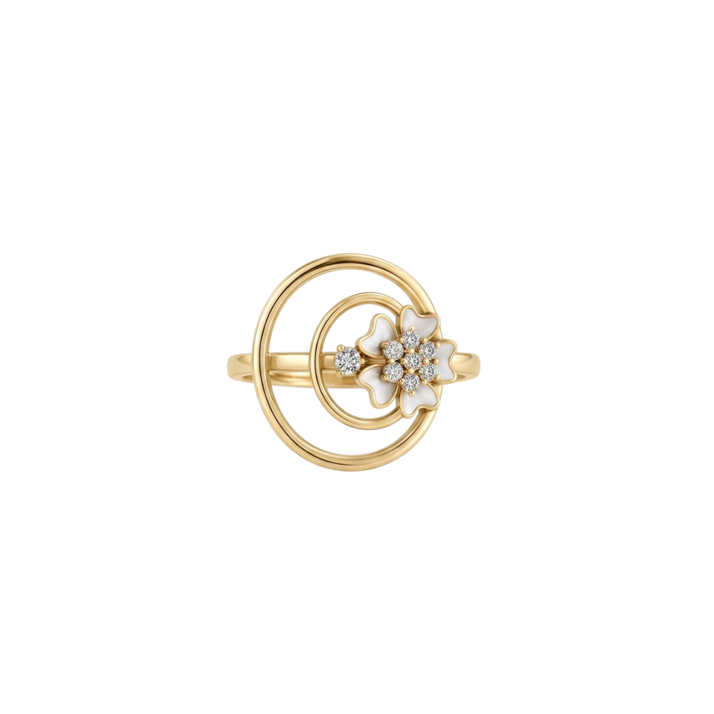 Celeste Bloom Double Circle Diamond Ring