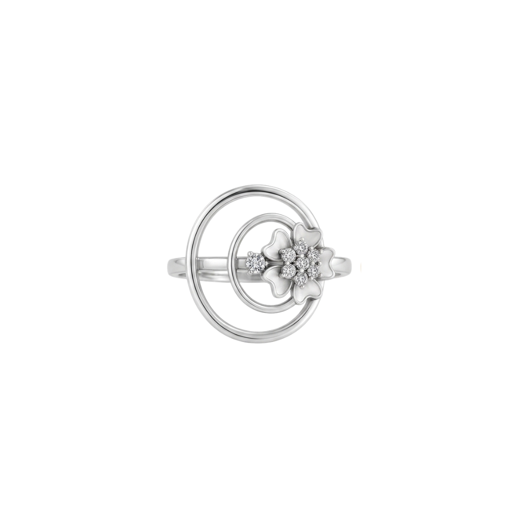 Celeste Bloom Double Circle Diamond Ring
