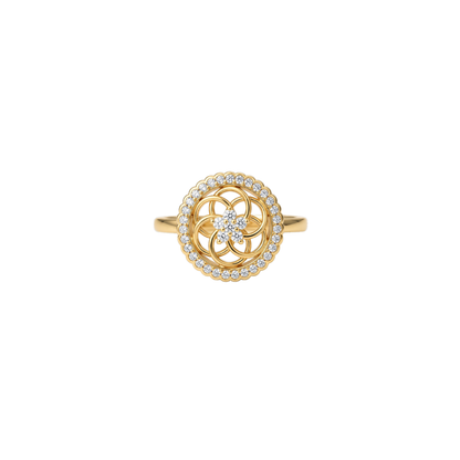 Aurora Bloom Halo Diamond Ring