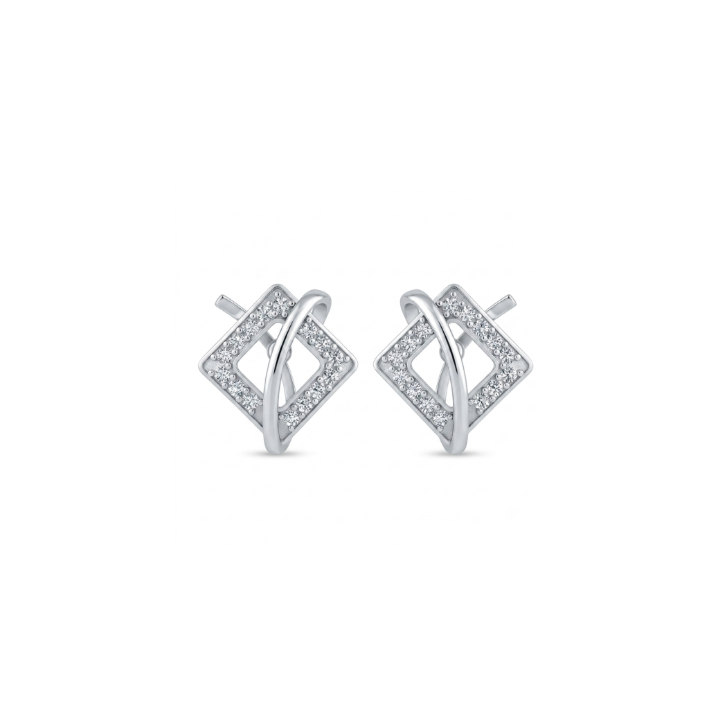 Infinity Prism Diamond Stud Earrings