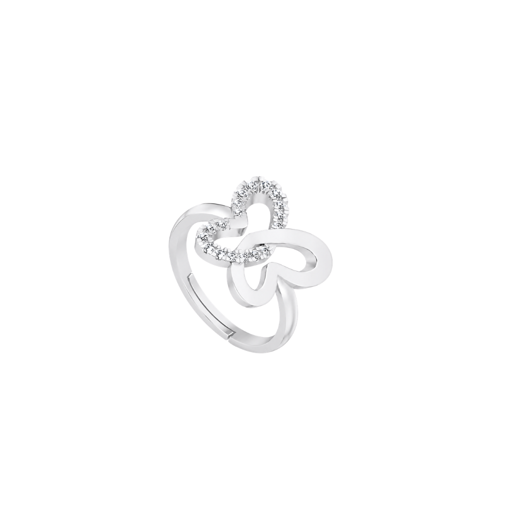Kashish Interlocking Dual Butterfly Diamond Ring