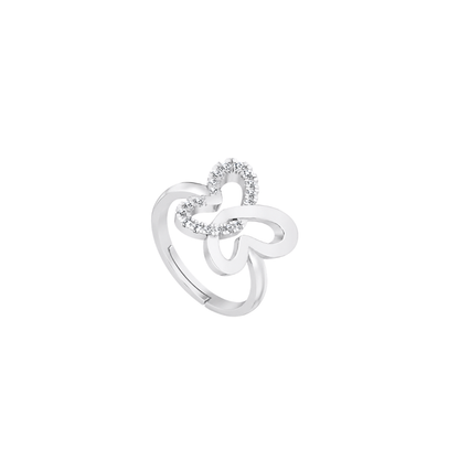 Kashish Interlocking Dual Butterfly Diamond Ring