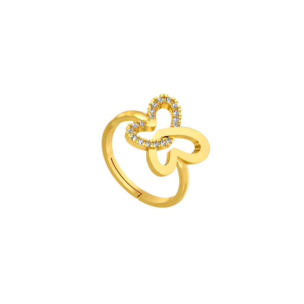 Kashish Interlocking Dual Butterfly Diamond Ring