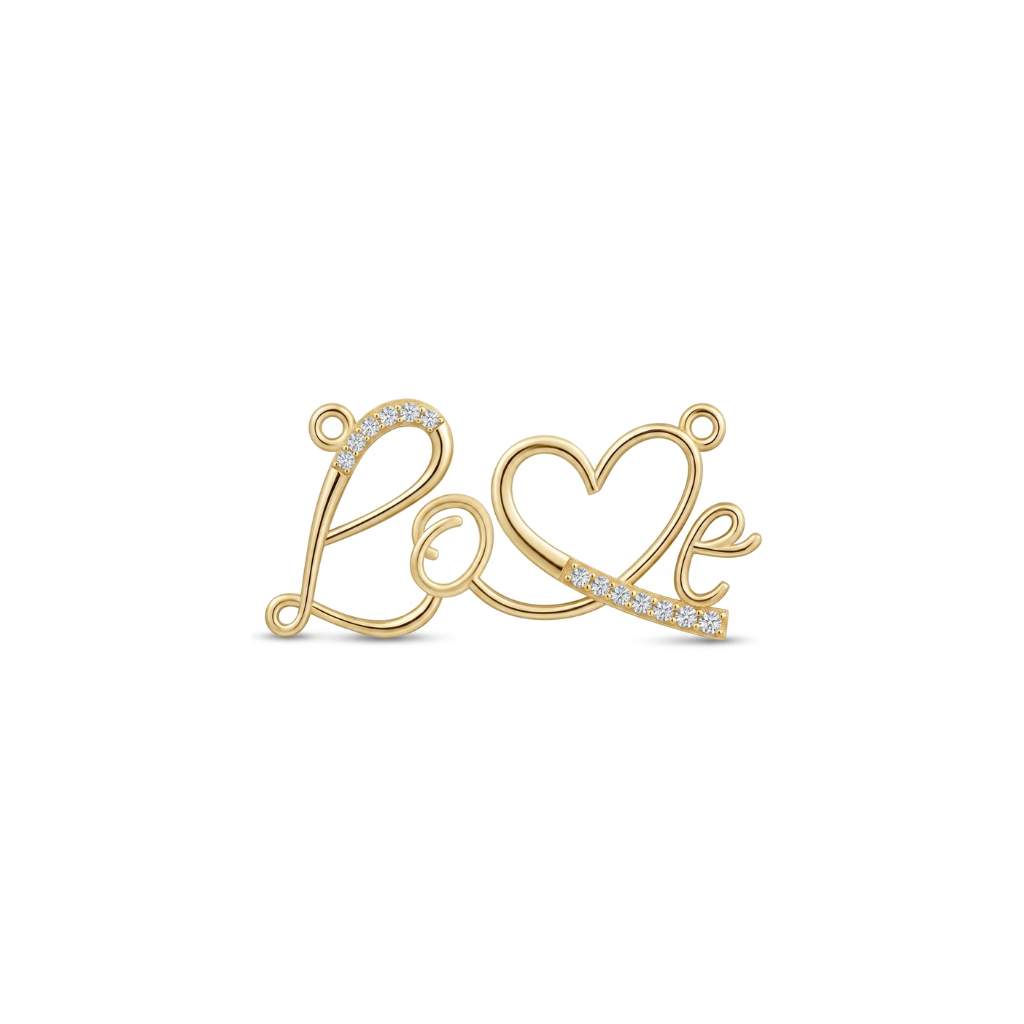 Love Script Diamond Pendant