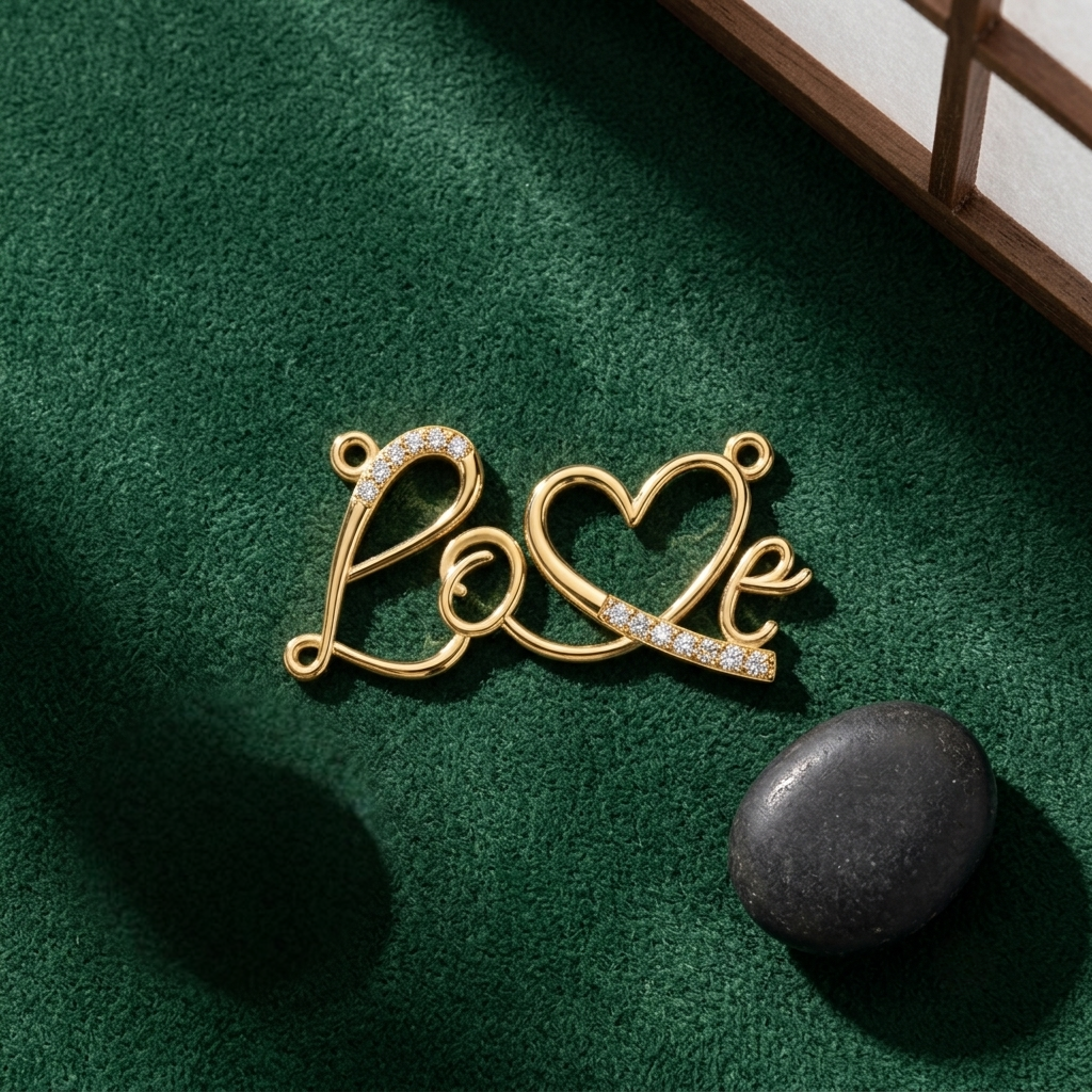 Love Script Diamond Pendant