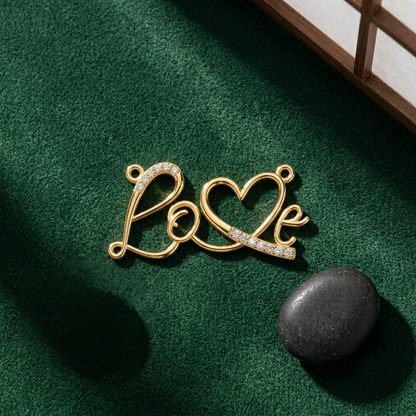 Love Script Diamond Pendant