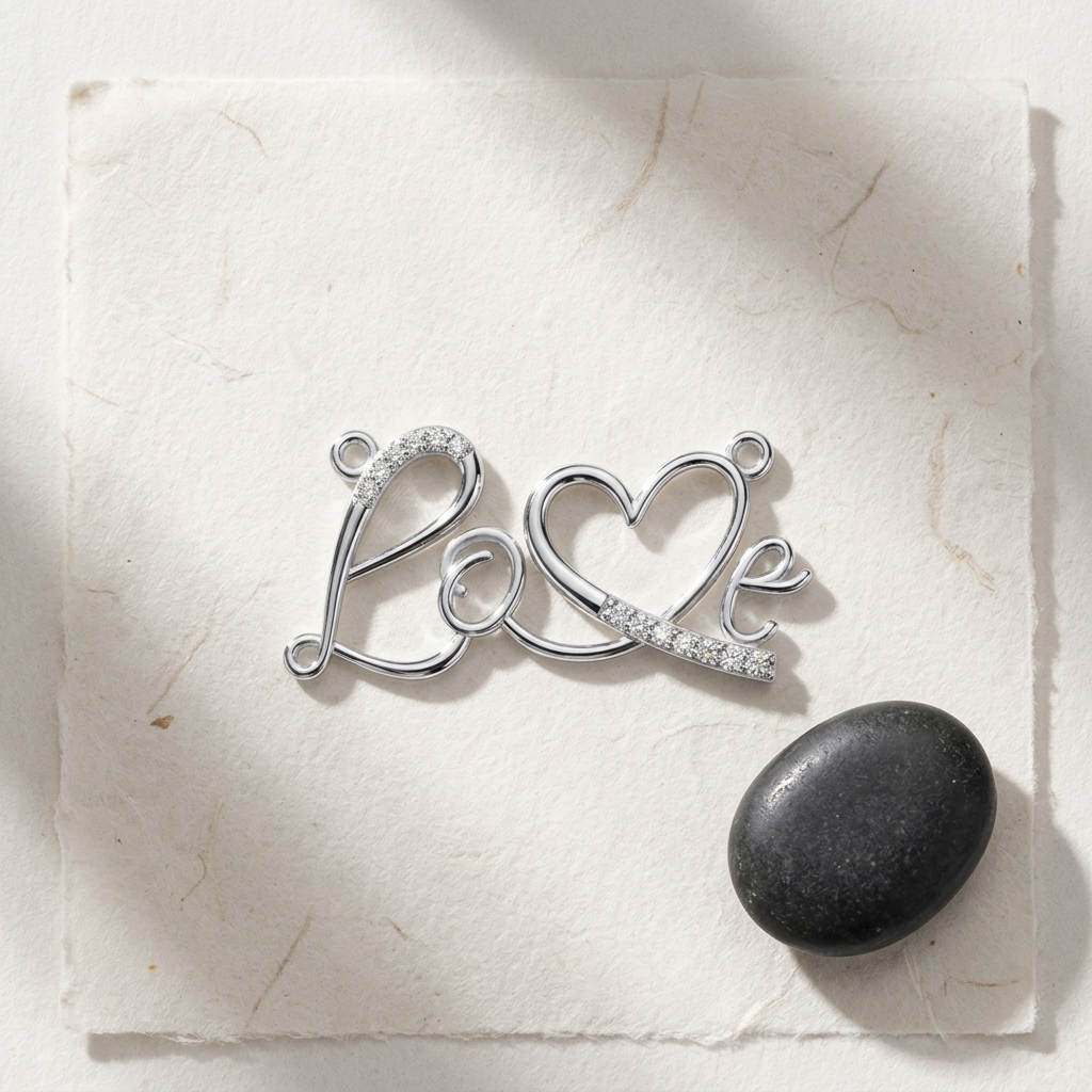 Love Script Diamond Pendant