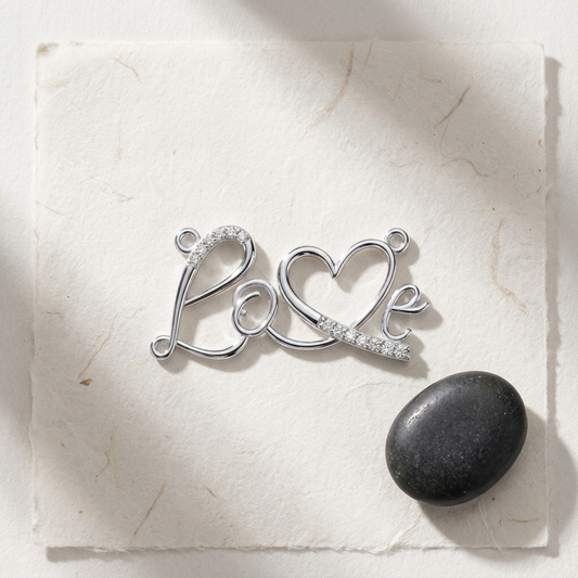 Love Script Diamond Pendant