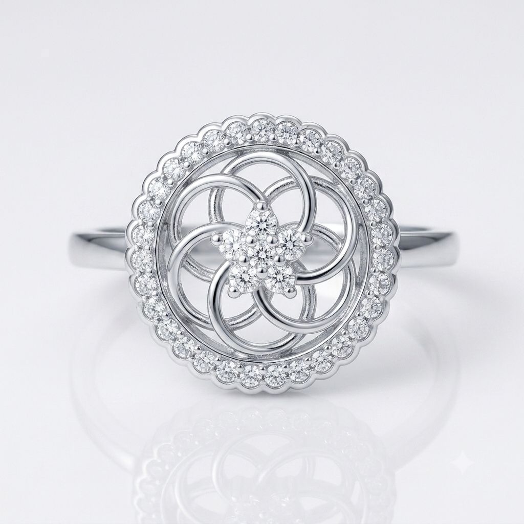 Silver round ring