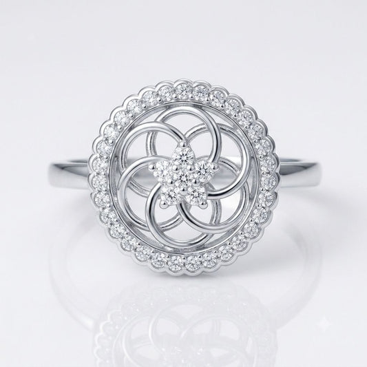 Silver round ring