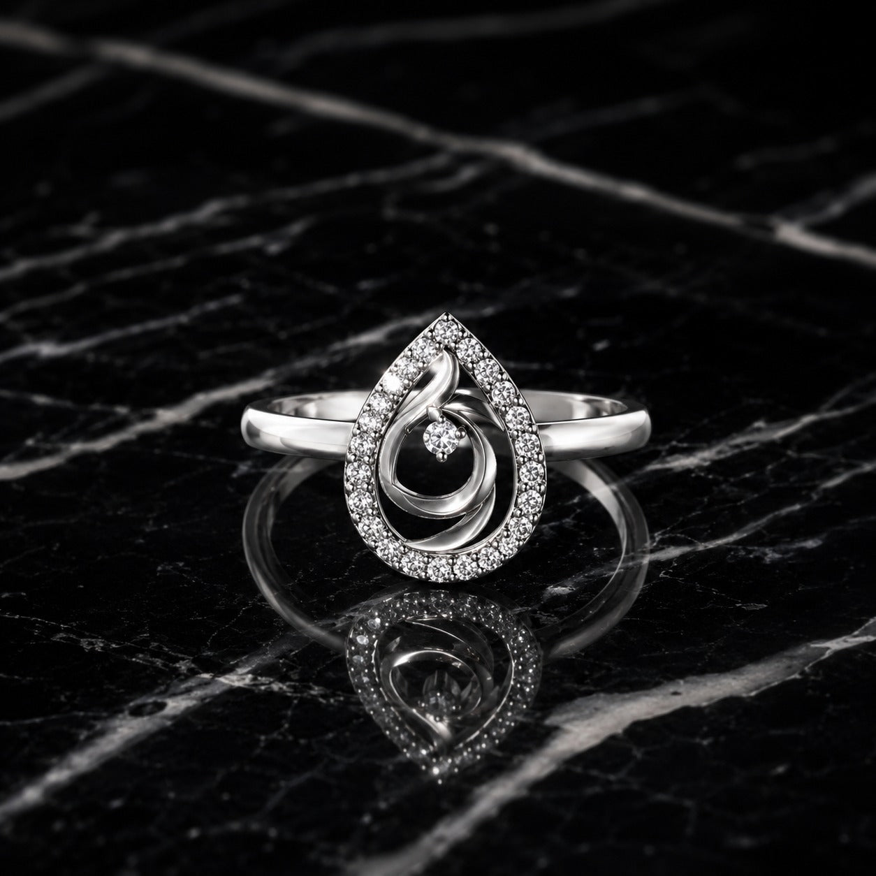 Flame Diamond Ring